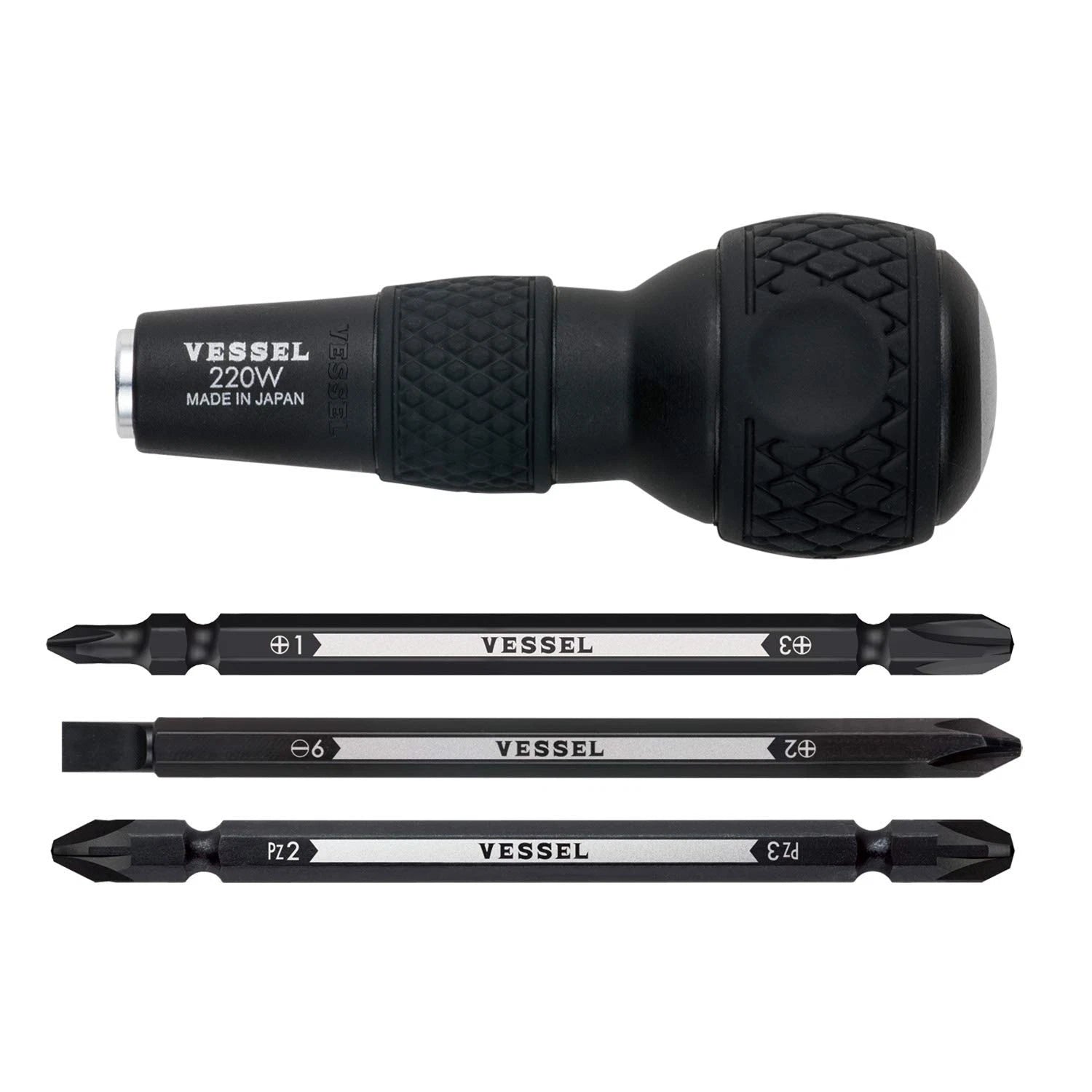 VESSEL PROKON Ball Grip Screwdriver set No.220W-3 Japan Import
