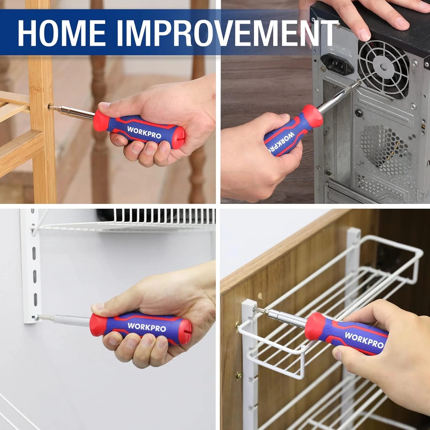 WORKPRO 15-In-1 Multi-Bit Screwdriver Set Tool All in One, Portable Multi-Purpos