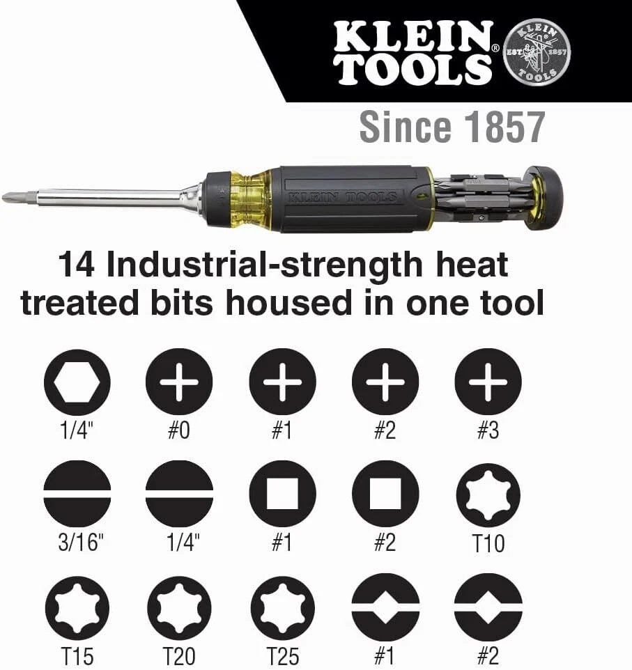 Versatile 15-in-1 Multi-Bit Ratcheting Screwdriver with On-board Storage
