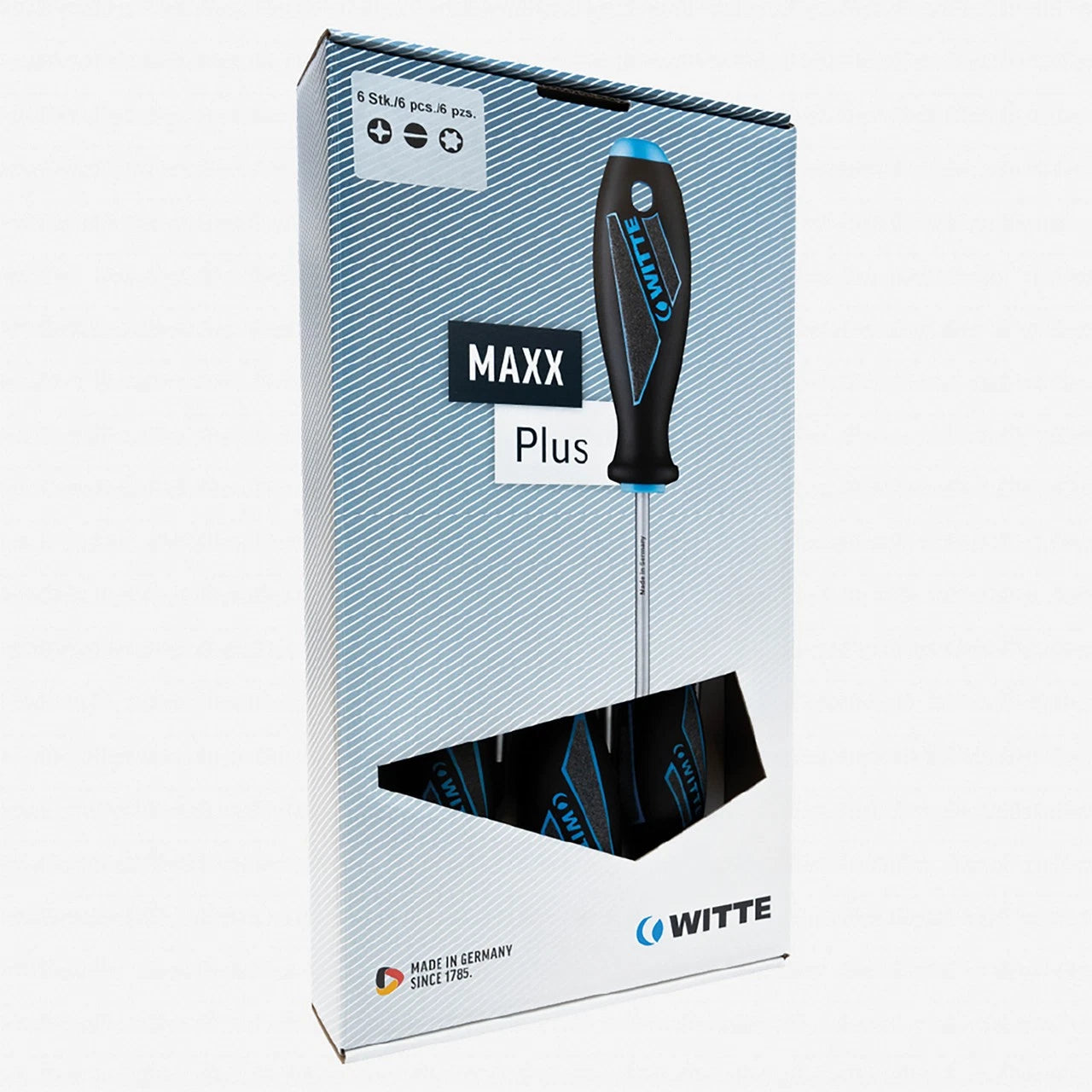 Witte Maxx Plus Slotted and Phillips Screwdriver Set, 6 Pieces, Medium