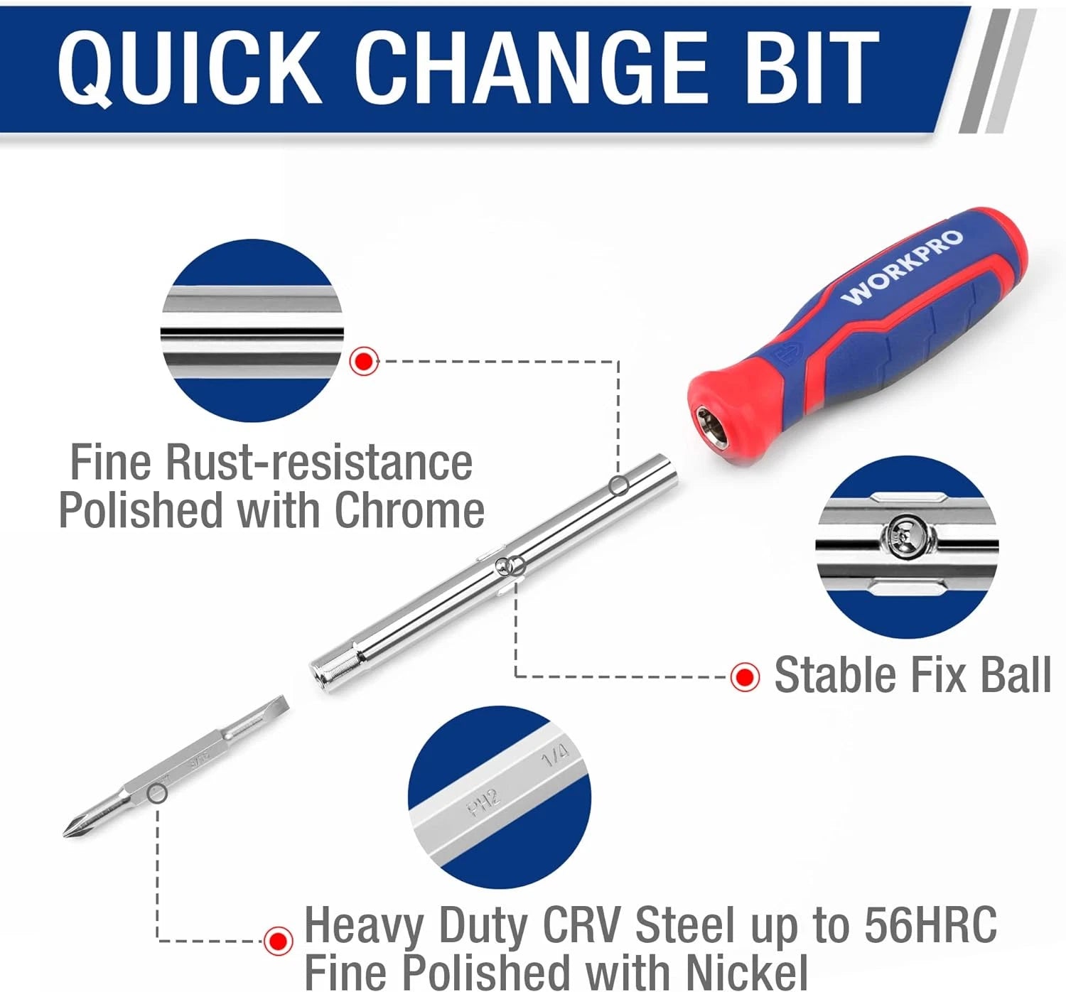 WORKPRO 15-In-1 Multi-Bit Screwdriver Set Tool All in One, Portable Multi-Purpos