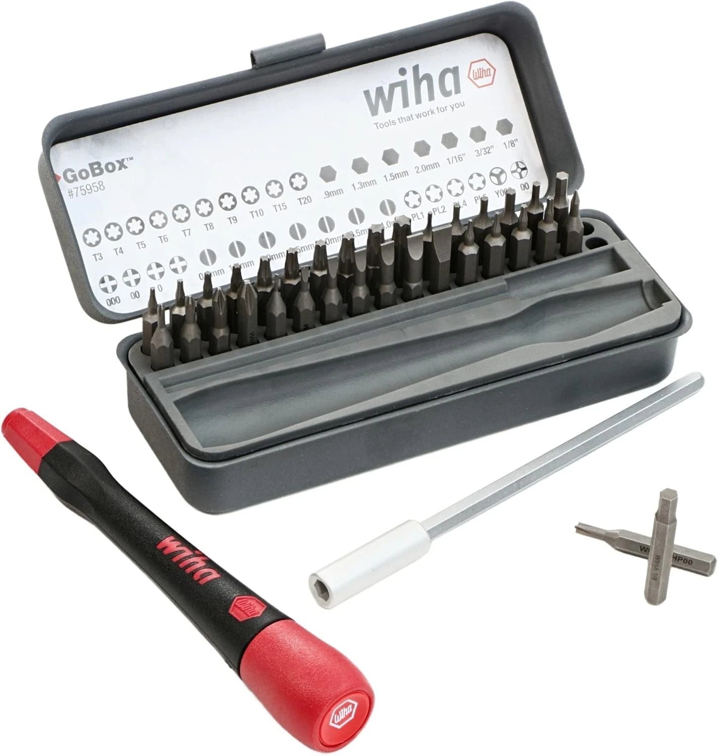 Wiha 75958 Piece GoBox Precision Micro Bit Set One Size, Multi