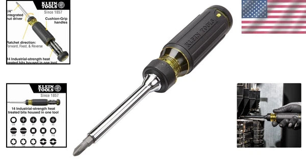 Versatile 15-in-1 Multi-Bit Ratcheting Screwdriver with On-board Storage