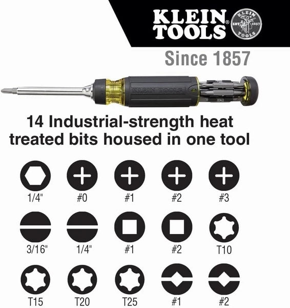 Versatile 15-in-1 Multi-Bit Ratcheting Screwdriver with On-board Storage