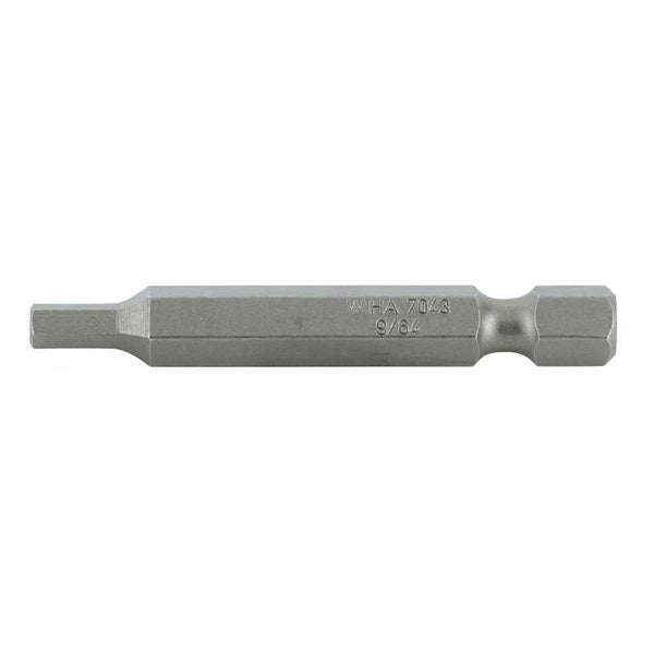 Wiha Tools 74314 Hex Inch Power Bit, 9/64" x 50 mm, 10 Pk.