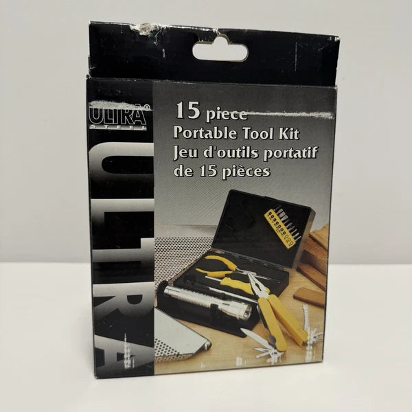 UltraSteel 15 Pc Tool Screwdriver & Flashlight Set Hex/Phillips/Slotted NEW