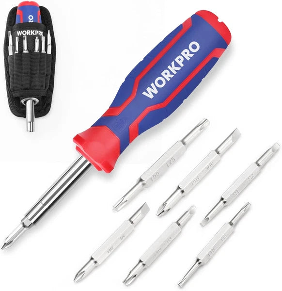 WORKPRO 15-In-1 Multi-Bit Screwdriver Set Tool All in One, Portable Multi-Purpos