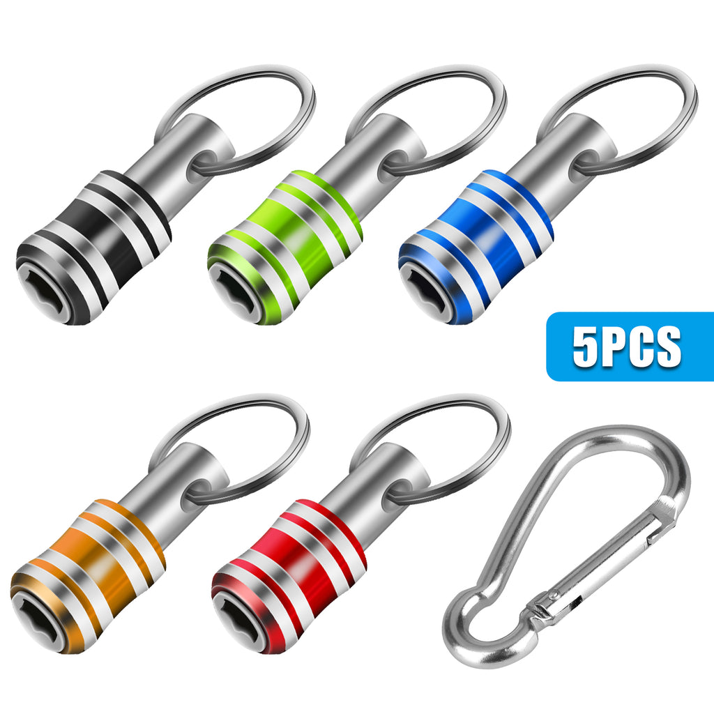 10/5x 1/4" Hex Shank Quick Release Keychain Screwdriver Drill Bit Holder Bit Set