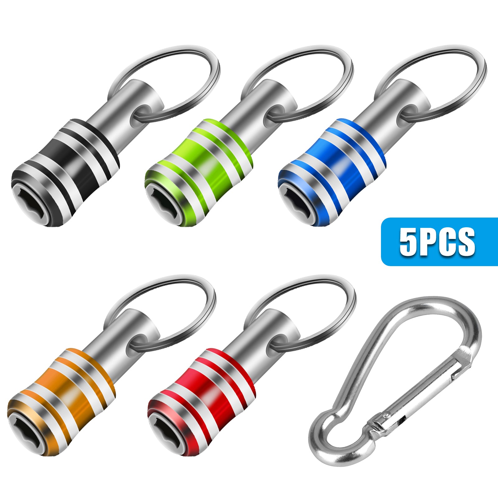 10/5x 1/4" Hex Shank Quick Release Keychain Screwdriver Drill Bit Holder Bit Set