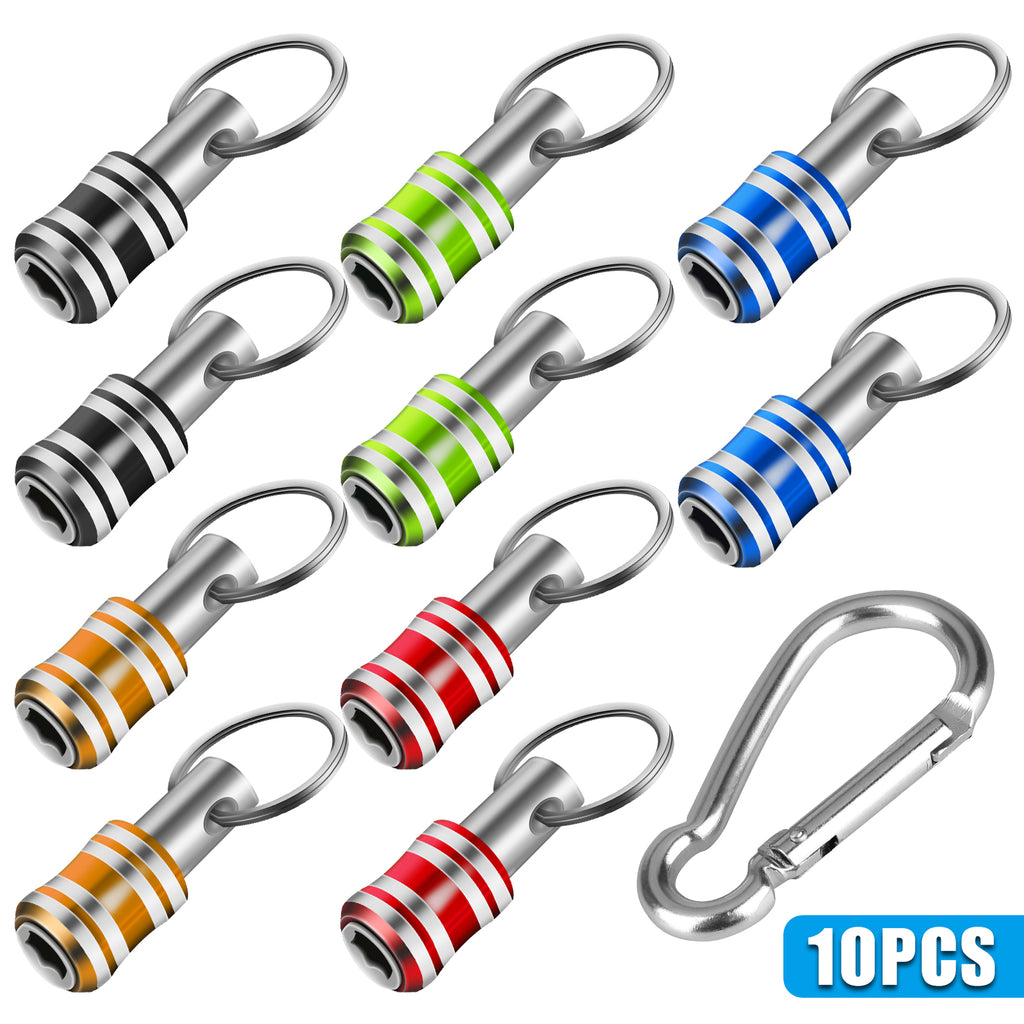 10/5x 1/4" Hex Shank Quick Release Keychain Screwdriver Drill Bit Holder Bit Set