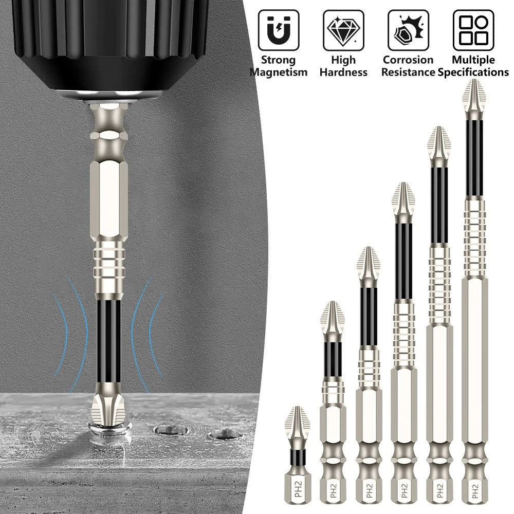 6x High Magnetic Screwdriver Drill Bit Set Durability Screwdriver Drill Bit Set