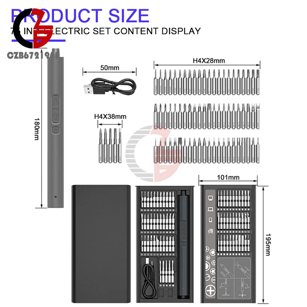 75in1 Mini Electric Screwdriver Magnetic Rechargeable Precision Screwdriver Set