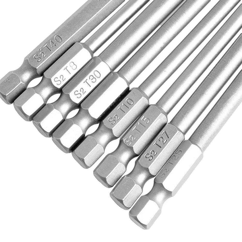 8pcs Torx Screwdriver Bit Set Hex Security Magnetic Head 100MM Extra Long IN USA