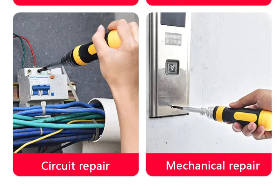 19-in-1 Ratchet Dual-purpose Screwdriver Set Cross Slotted Double-head Manual