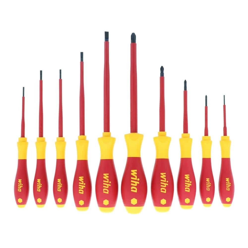 10 Piece Insulated Soft Finish Screwdriver Set,Slotted and Phillips