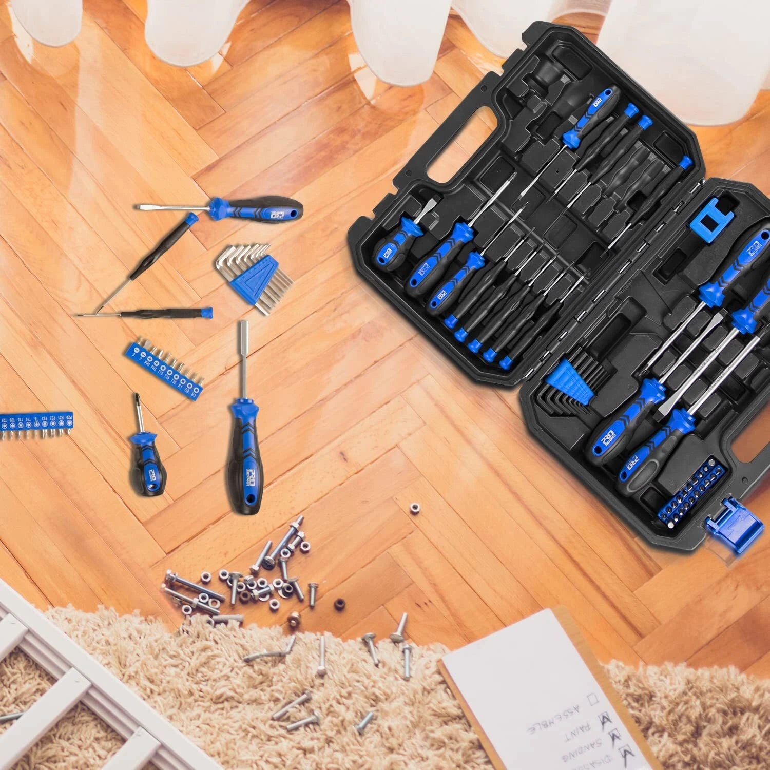 Screwdriver Set, 79-Piece Multi-Purpose Slotted/Phillips Screwdriver Kit