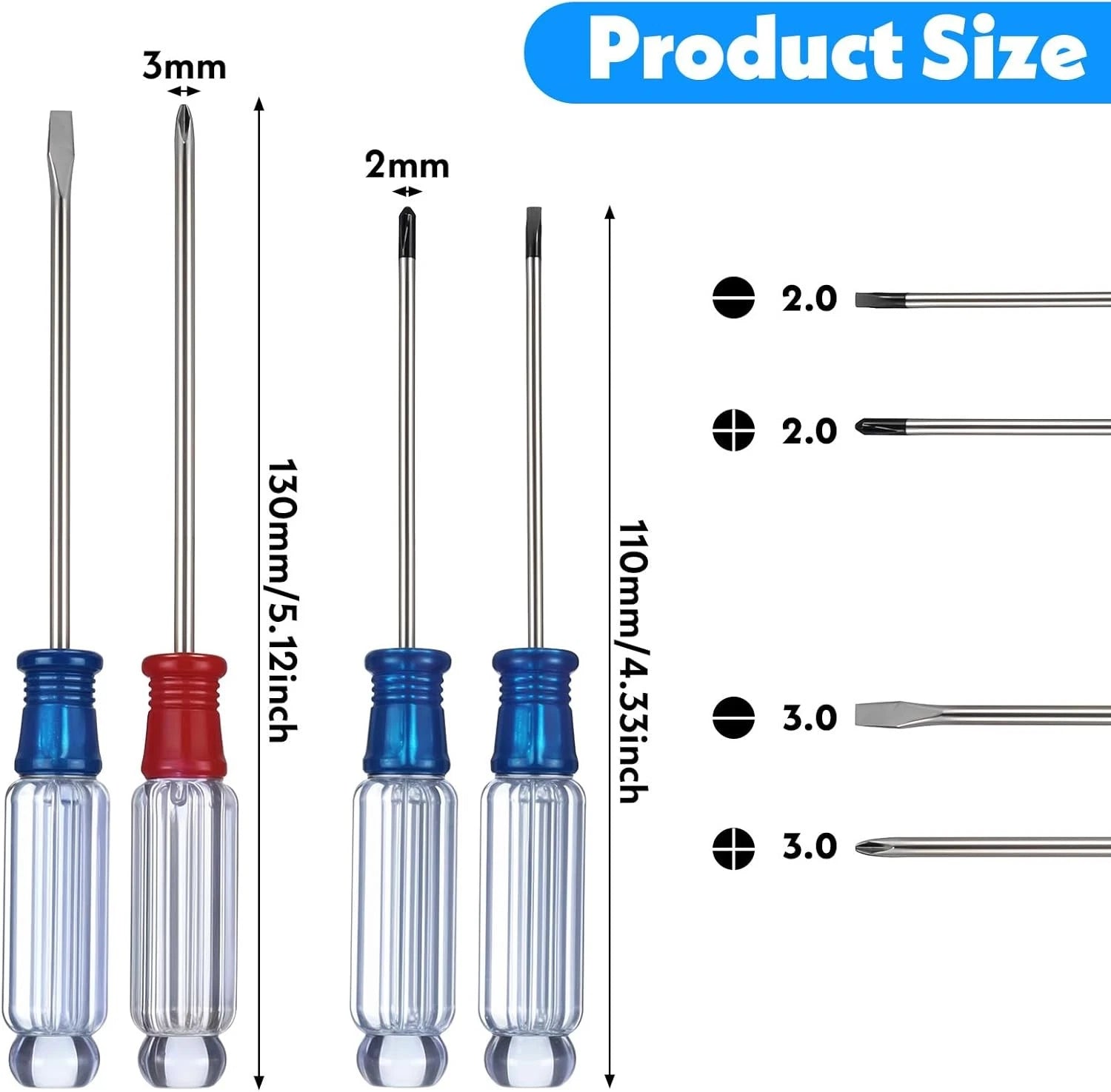 4PCS Small Screwdriver Tool Flat Head and Phillips, Small Screwdriver Set
