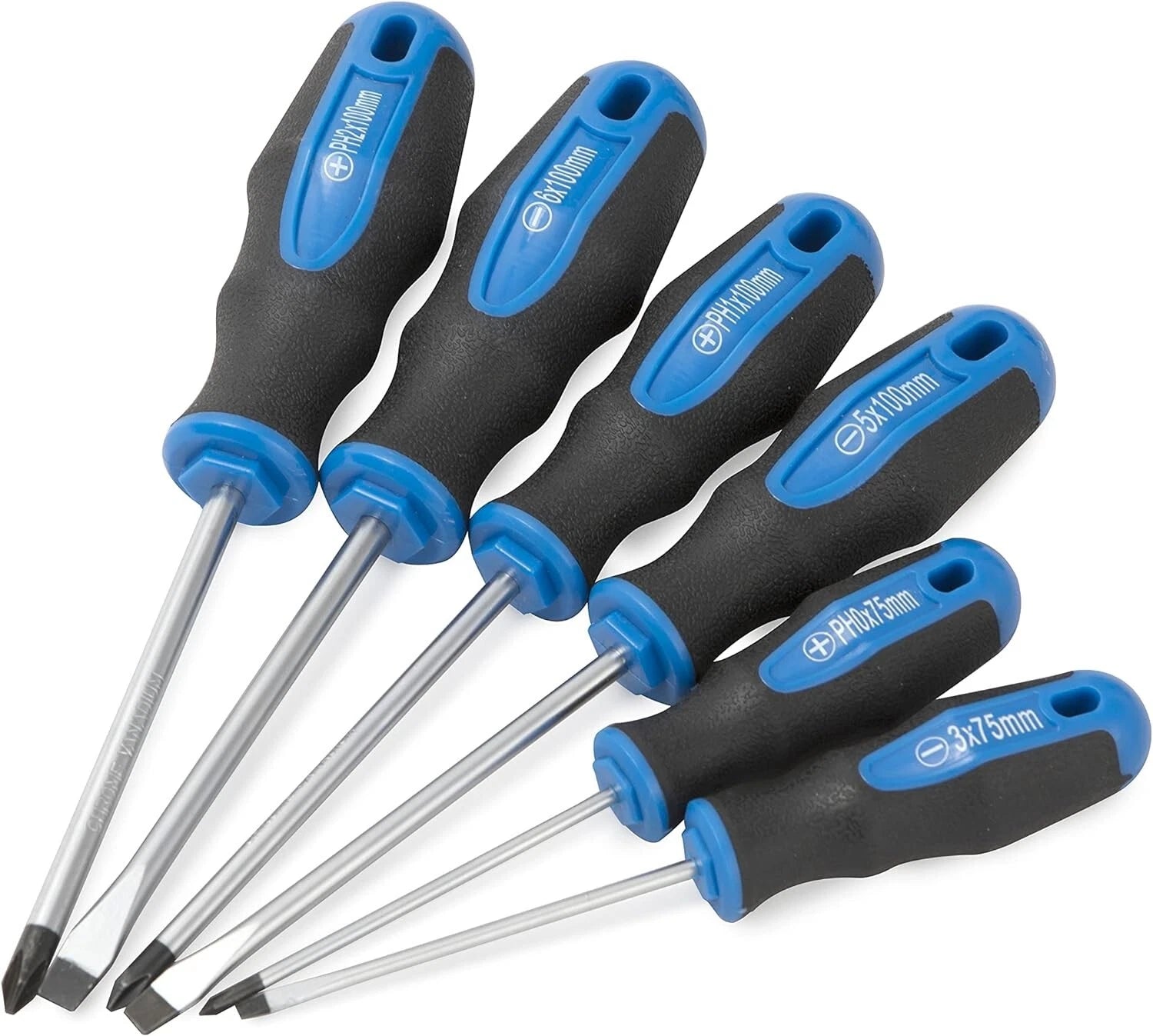 6PCS Magnetic Tip Screwdriver Set, 3 Phillips and 3 Flat, Professional Cushion