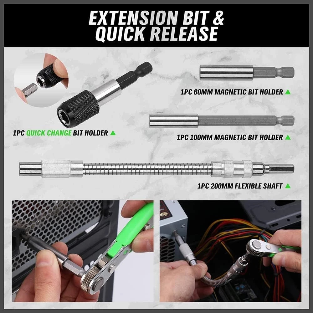 Professional Quality Chrome Vanadium Screwdriver Set - 232 Pieces for Every Task