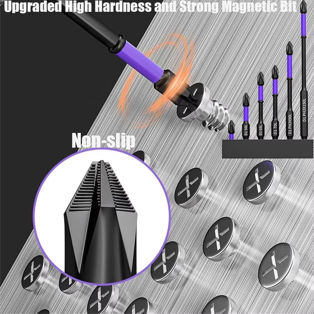 6/12Pcs Magnetic Phillips Bits Non-Slip Hex Shank for Power Tools Driver UK