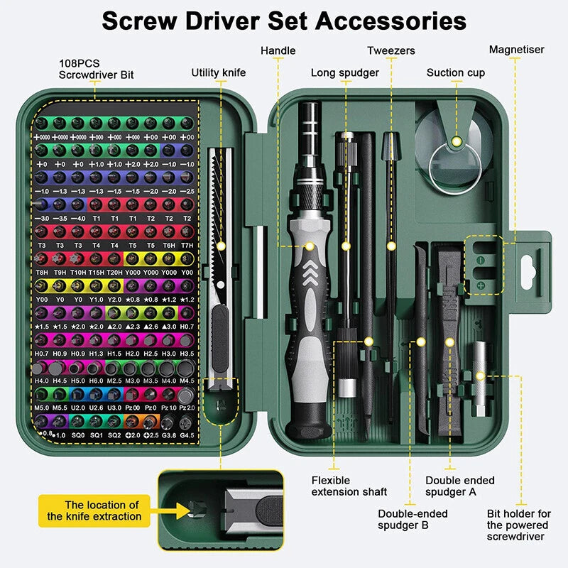 132 In 1 Precision Screwdriver Set Torx Computer PC Phone Watch Repair Tool Kit