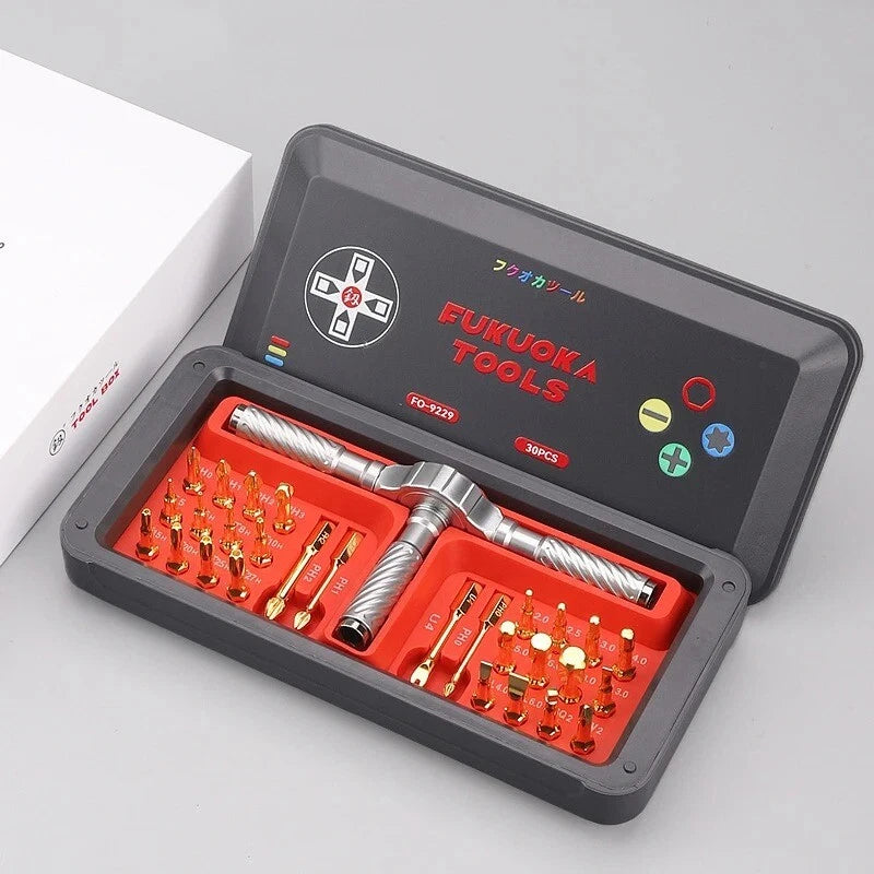 9229 Multi Ratchet Screwdriver Set Plum Hex Phillips Driver Multifunction