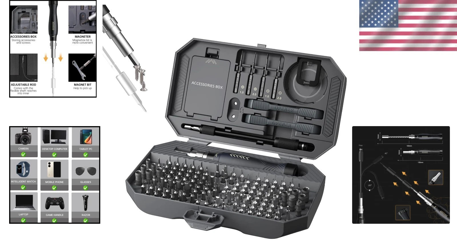 Professional Laptop and Mobile Repair Toolkit - 164pcs Precision Screwdrivers