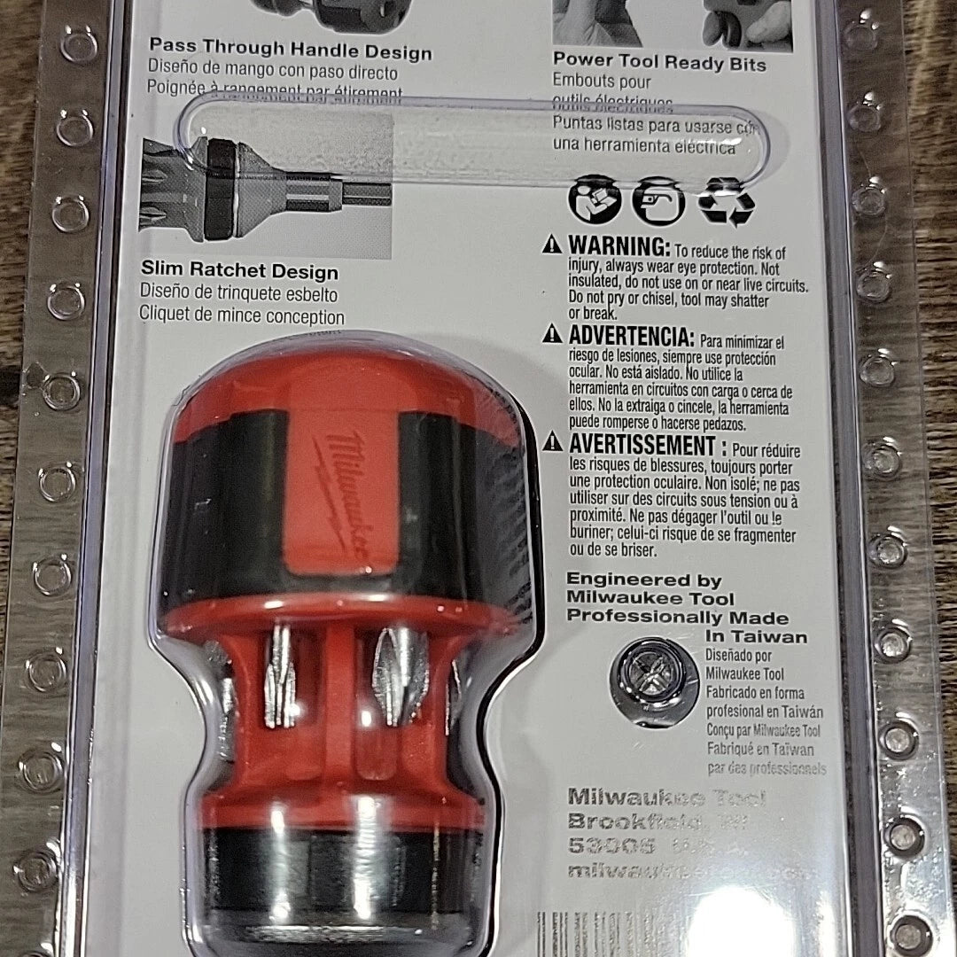 Milwaukee Compact Ratcheting Multi-Bit Driver - Black/Red #48-22-2330