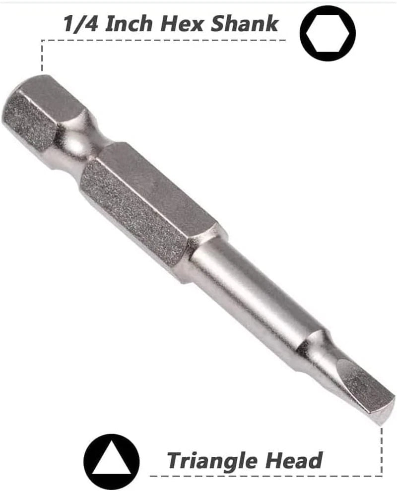 5 Pieces Magnetic Triangle Screwdriver Bits Set, 1/4 Inch Hex 1.8/2.0/2.3/2.7/3.