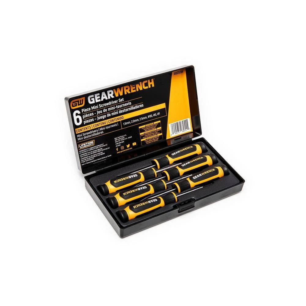 6 Pc. Phillips/Slotted Mini Dual Material Screwdriver Set-80055H