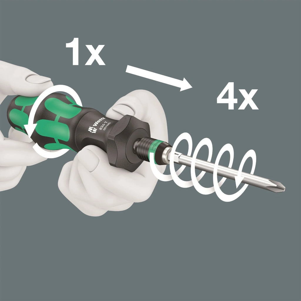 Wera 826 T Kraftform Kompakt Turbo 1 Screwdriver Set 19 Piece SAE 05057483001