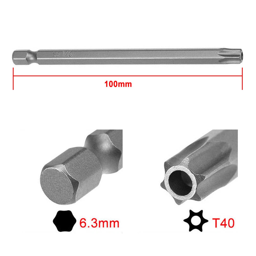 8pcs Torx Screwdriver Bit Set Hex Security Magnetic Head 100MM Extra Long IN USA