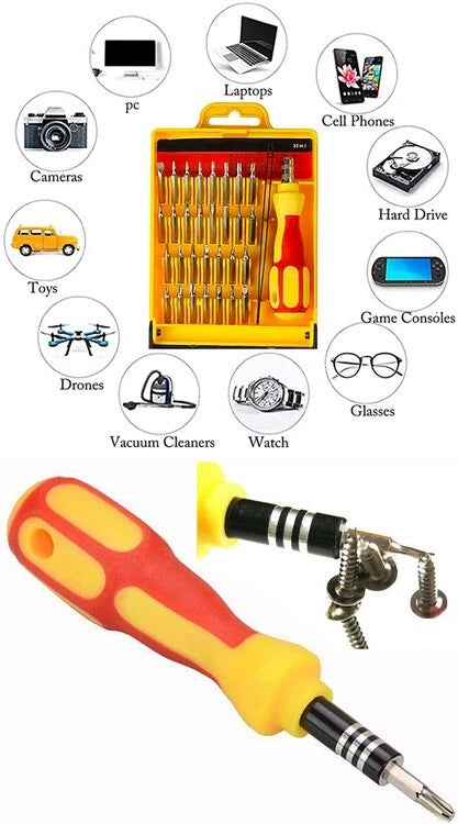 32in1 Small Magnetic Screwdriver Set Torx Driver Professional Repair Tool Kit US