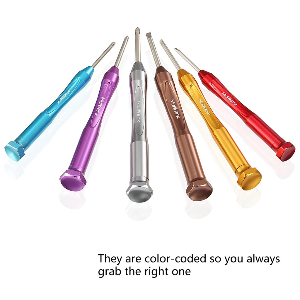 Small Screwdriver Set, 6pcs Magnetic Mini Screwdriver Set, Micro Precision Fl...