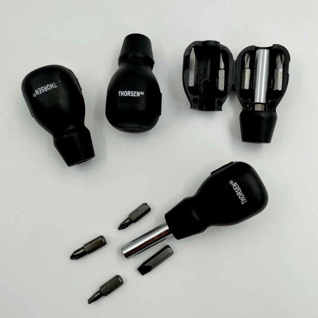 4 PACK Thorsen 6pc Pocket Screwdriver with 4 Interchangeable Bits - NEW