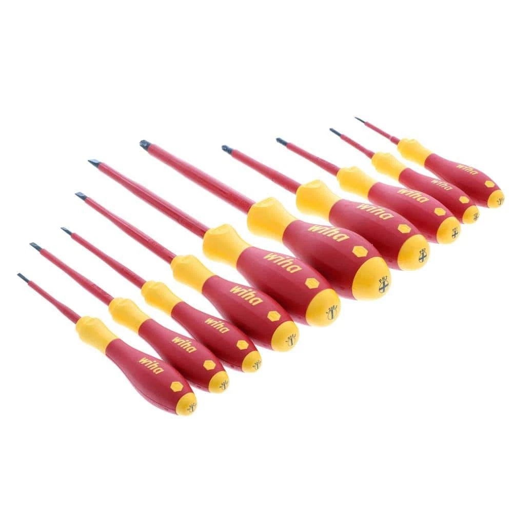 10 Piece Insulated Soft Finish Screwdriver Set,Slotted and Phillips