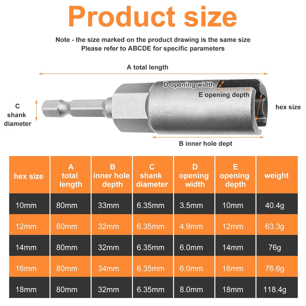 Power Wing Nut Driver Set 1/4" Hex Shank Socket Wrench Extension Screws Eye Tool