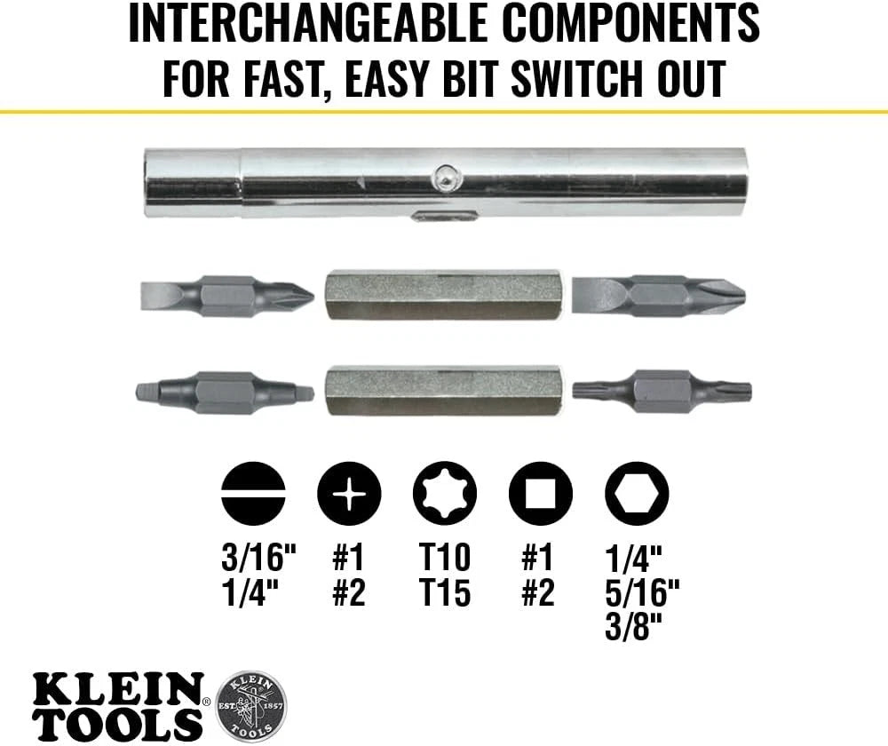 Klein Tools 32500 11-in-1 Screwdriver / Nut Driver Set, 8 Bits Small NEW USA