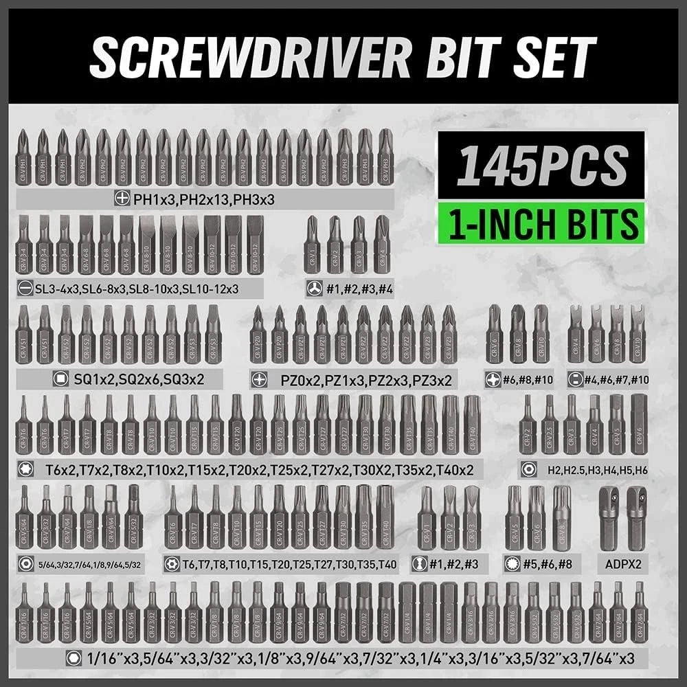 Professional Quality Chrome Vanadium Screwdriver Set - 232 Pieces for Every Task