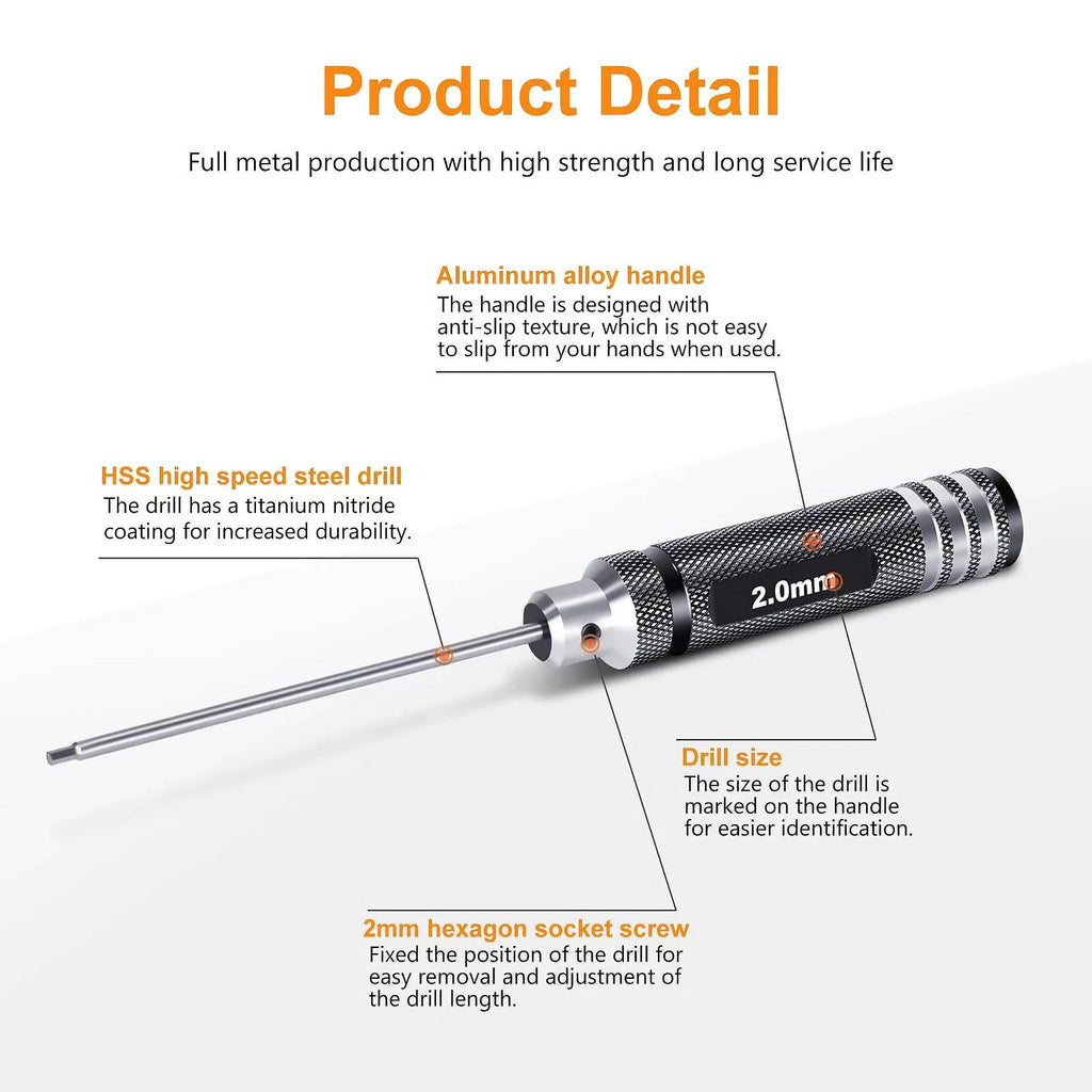 1.5mm / 2.0mm / 2.5mm / 3.0mm Hex Nut Screwdriver Set For RC cars Repair