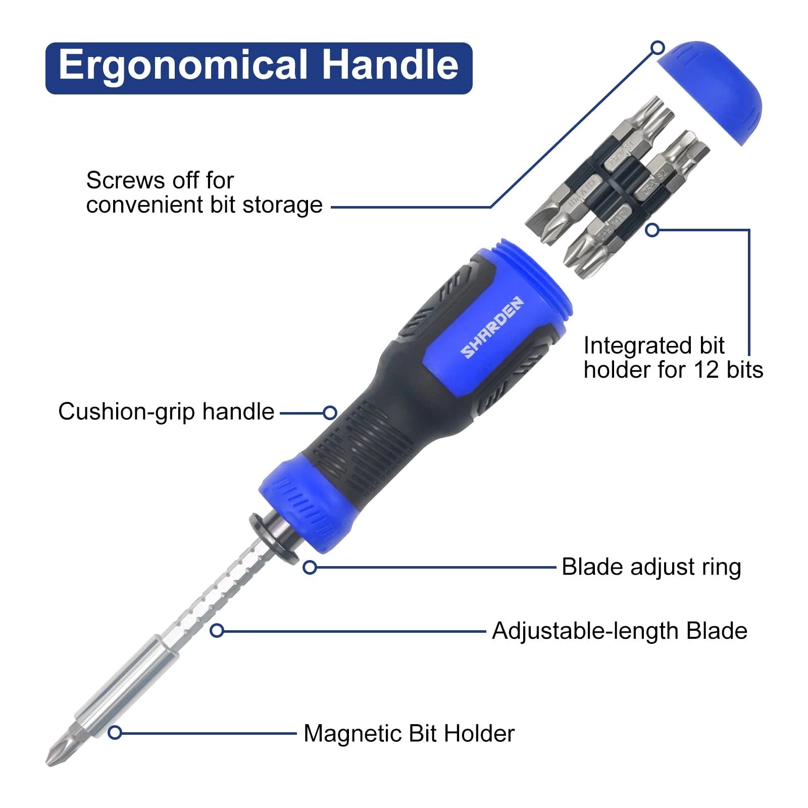 Multibit Screwdriver 13-in-1 Screw Driver Set Adjustable Extension Screwdrive...