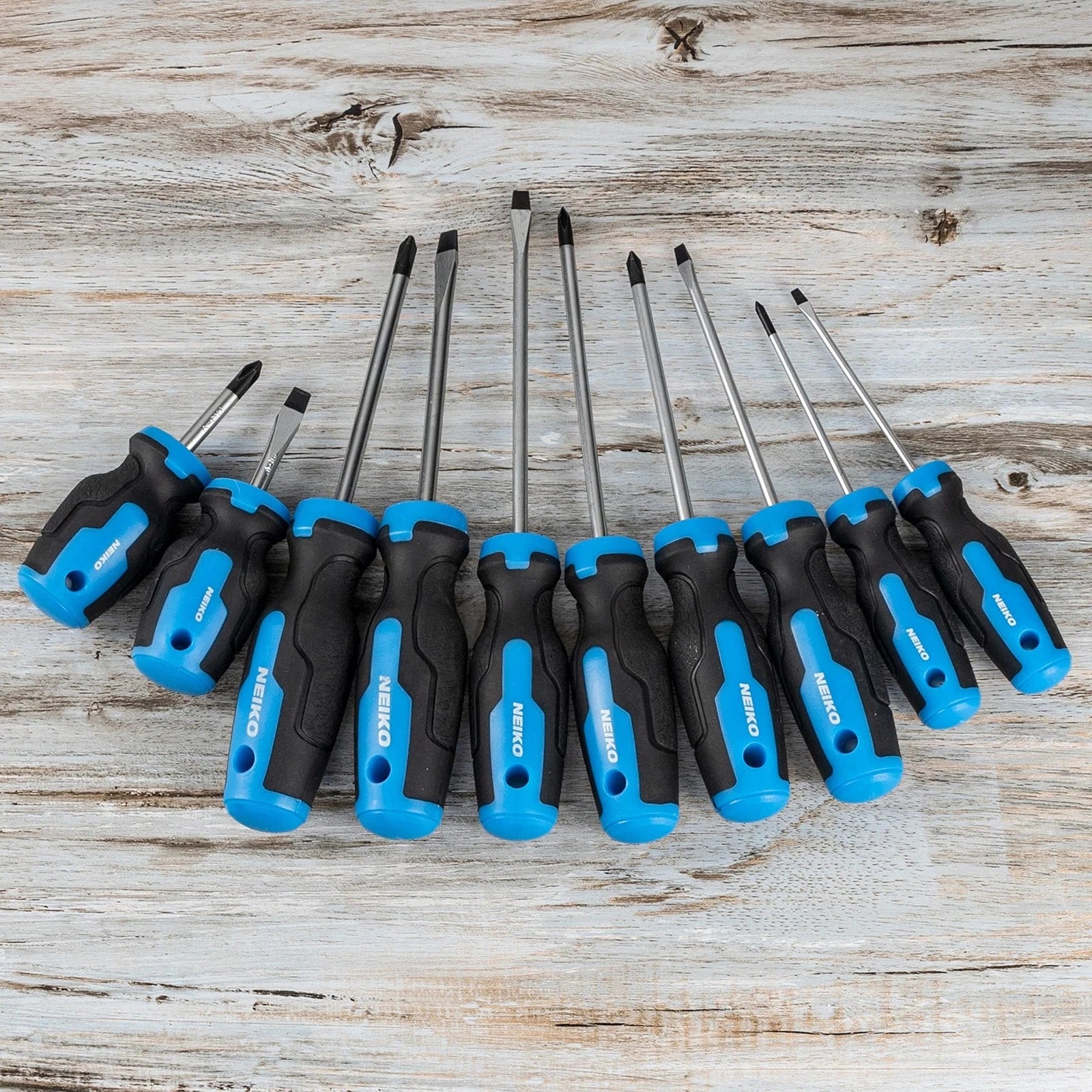 01378A Magnetic Screwdriver Set | 10 Piece | Phillips & Flathead | Heat Treat...