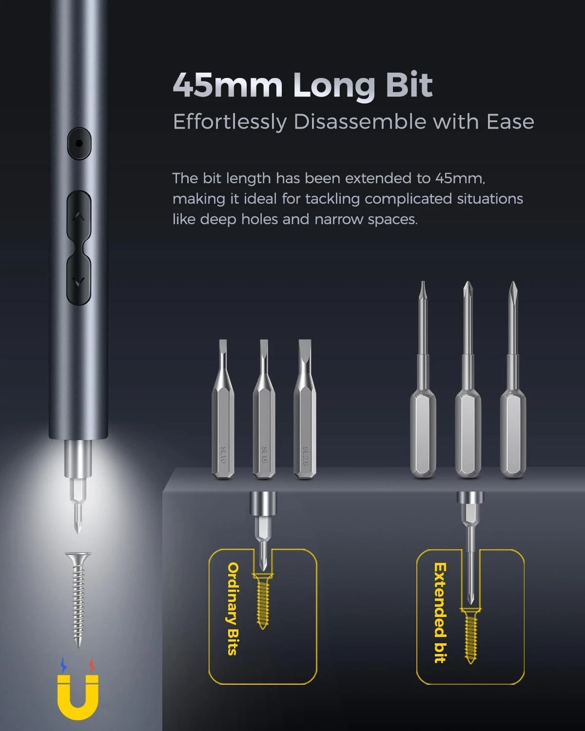 Mini Electric Screwdriver, 62 in 1 Cordless Precision Power Screwdriver Set with