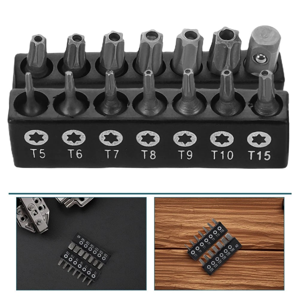 14 Pcs Screwdriver Set Tamper Resistant Fastener Bit Secure Star Bits