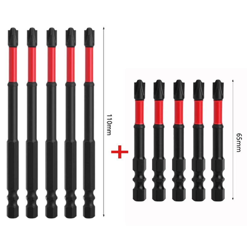 5PC FPH2 Impact Screwdriver Bit Set-S2 Steel 65mm & 110mm Slotted Heads 2025 NEW
