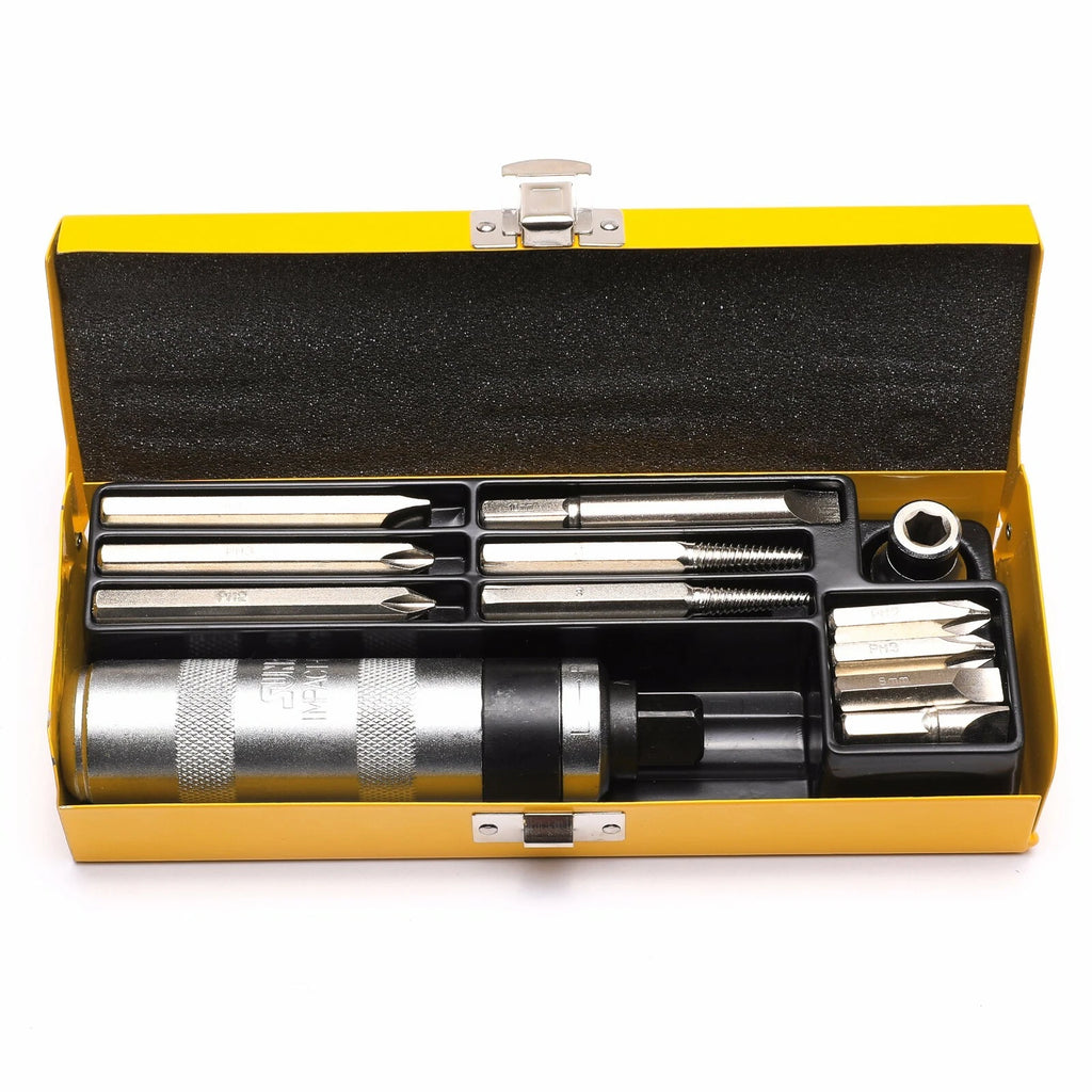 12Pcs Reversible Impact Driver Bits Screwdriver Set Hand Tool Socket Kit +Case