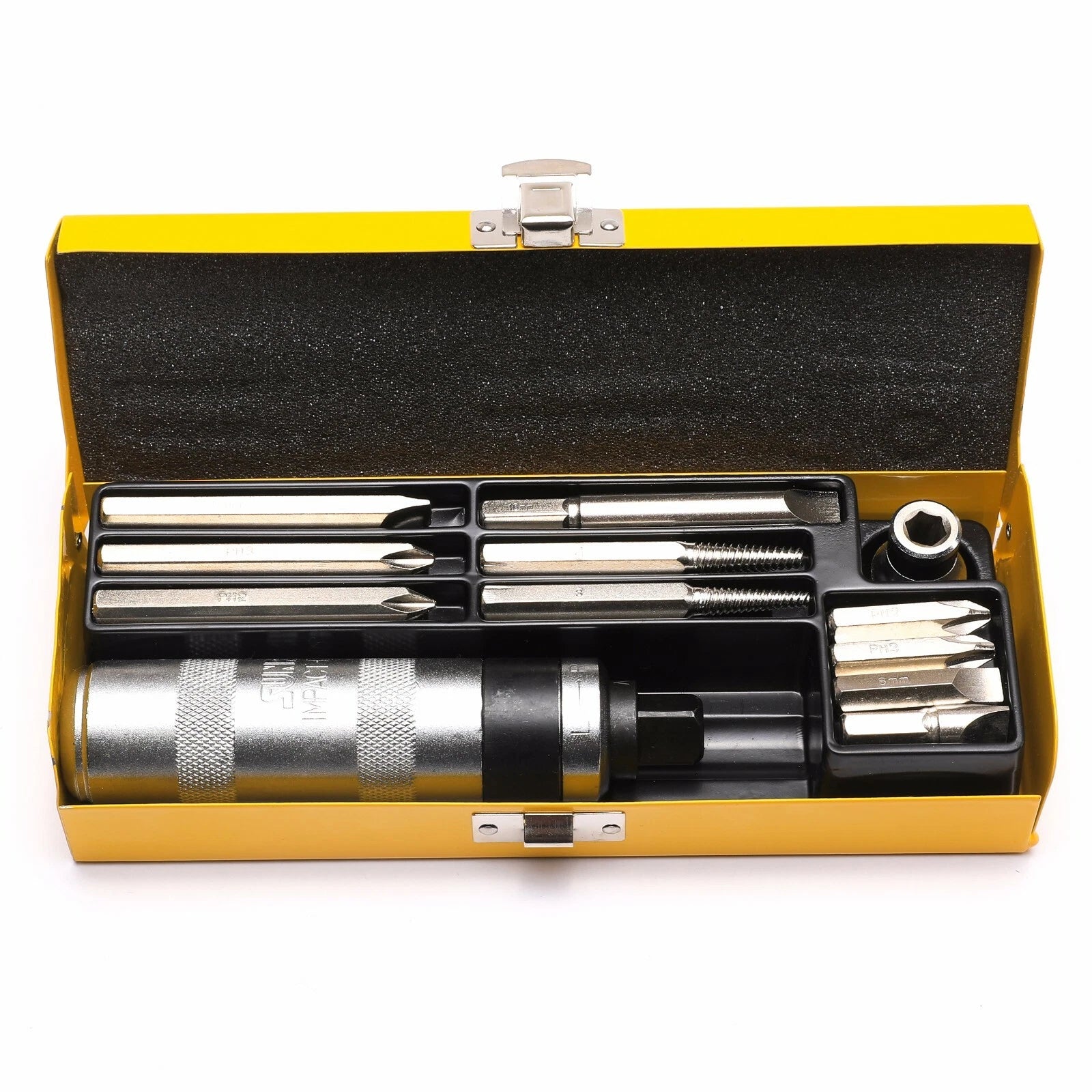 12Pcs Reversible Impact Driver Bits Screwdriver Set Hand Tool Socket Kit +Case