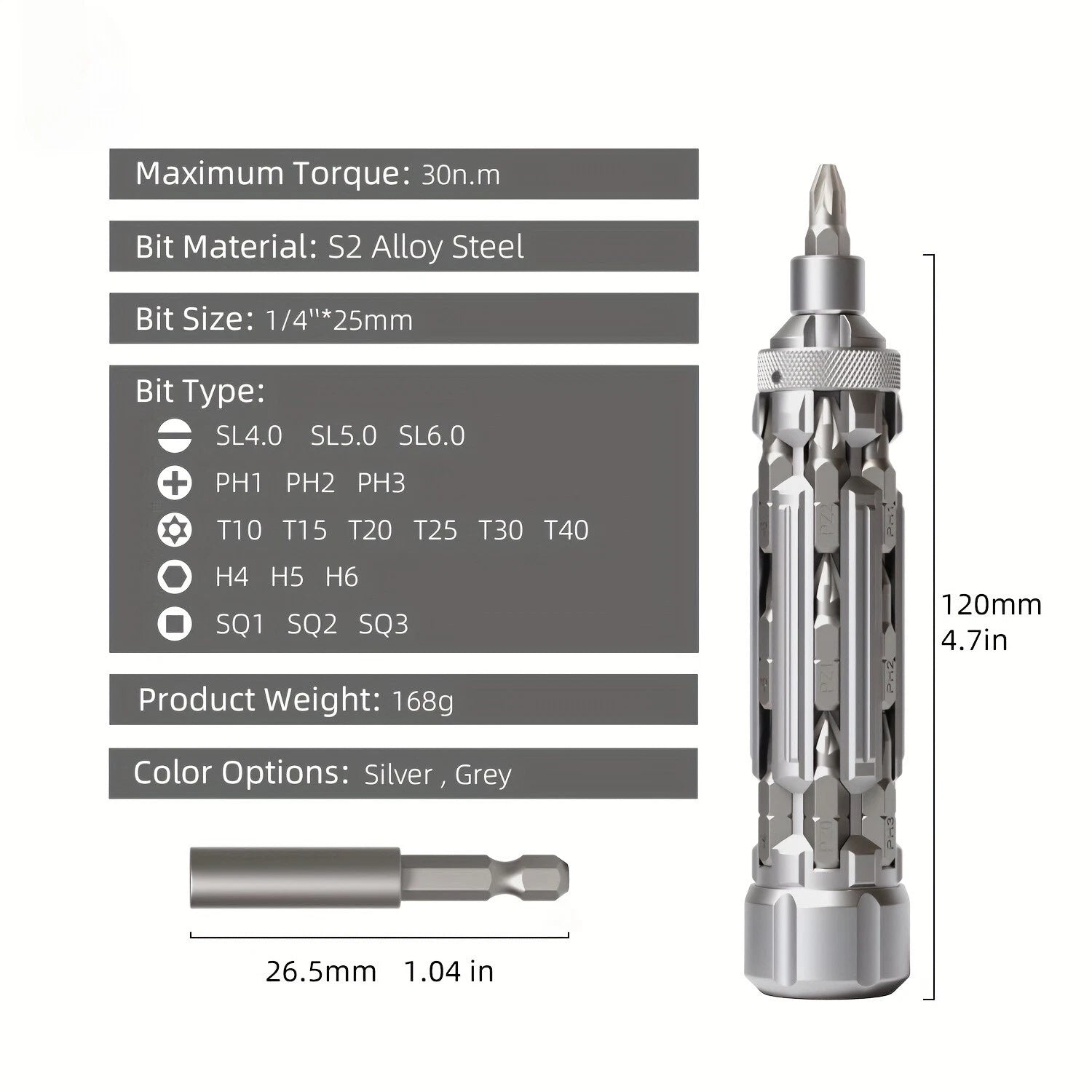 Multi-Function Screwdriver Set with Magnetic Hex Drill Bit Portable Repair Tool