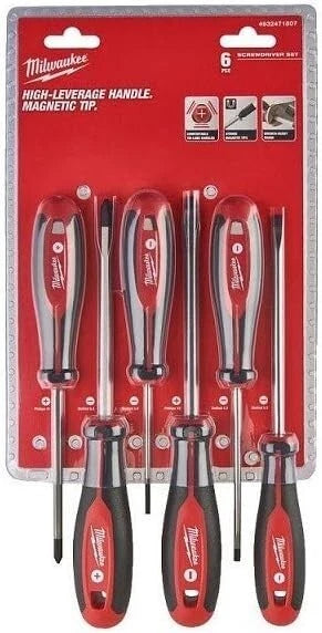 Milwaukee 4932471809 6-Piece Tri-Lobe Screwdriver Set Torx, Black-Red