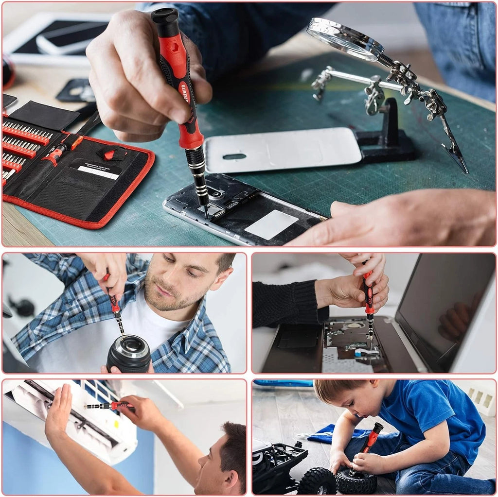 Ergonomic Magnetic Precision Screwdriver Set - 120 Bits for iPhone, Laptops, PS4